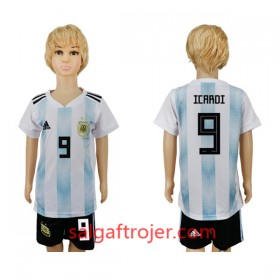 Argentina Fodboldtrøjer Icardi 9 Børn Hjemmebanesæt VM 2018